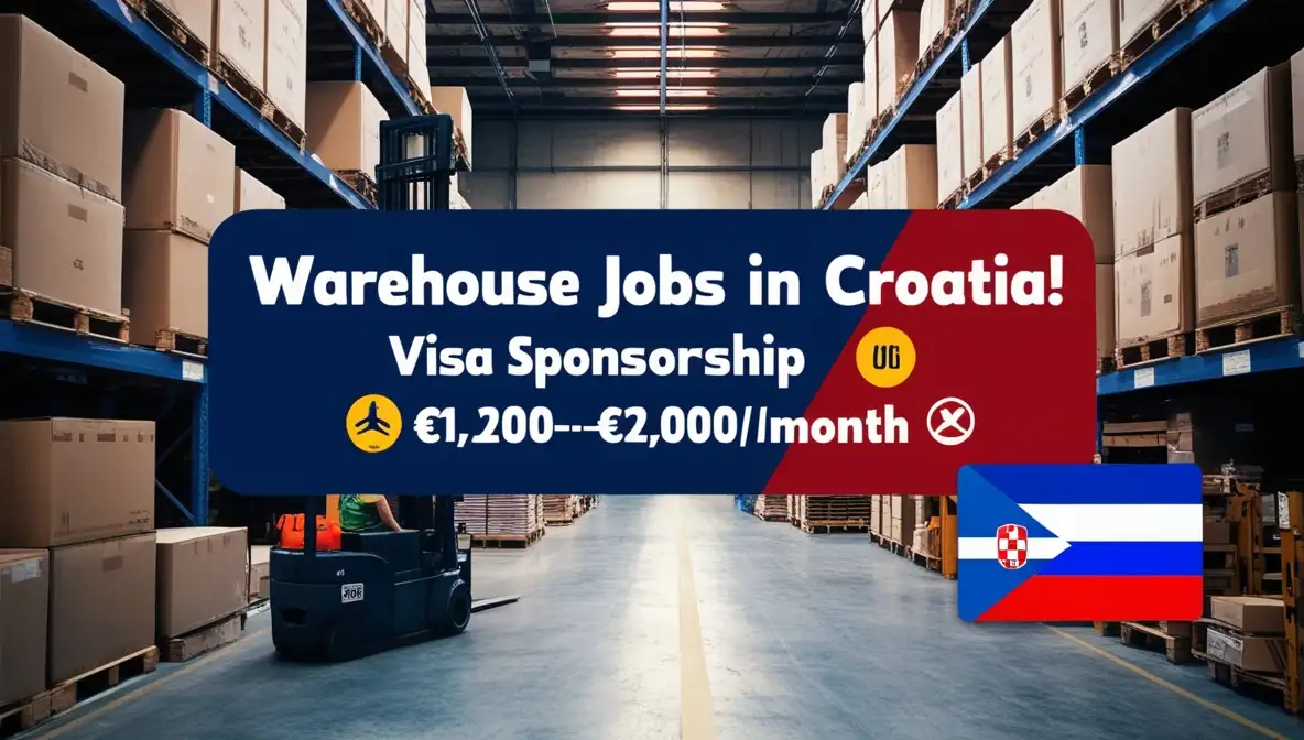 Warehouse Job Opportunities in Croatia for International Applicants 2025 Salary €1,200 to €2,000 Per Month