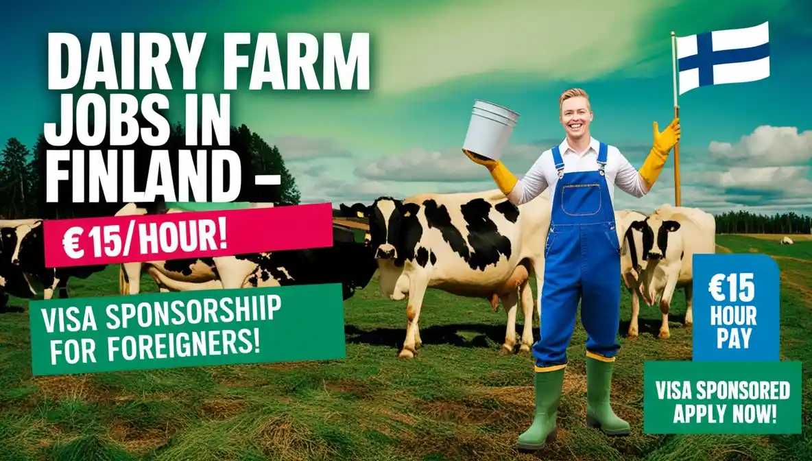 Dairy Farm Job Opportunities in Finland for Foreign Nationals 2025 Salary €15 Per Hour