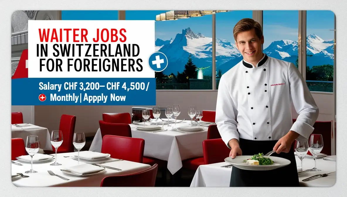 Waiter Jobs in Switzerland for Foreigners in 2025 Salary Up to CHF 4,500 Monthly